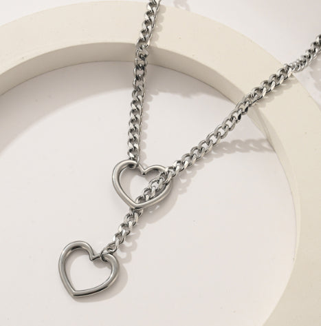 AMBASADOR Cuban Chain Adjustable Heart Necklace