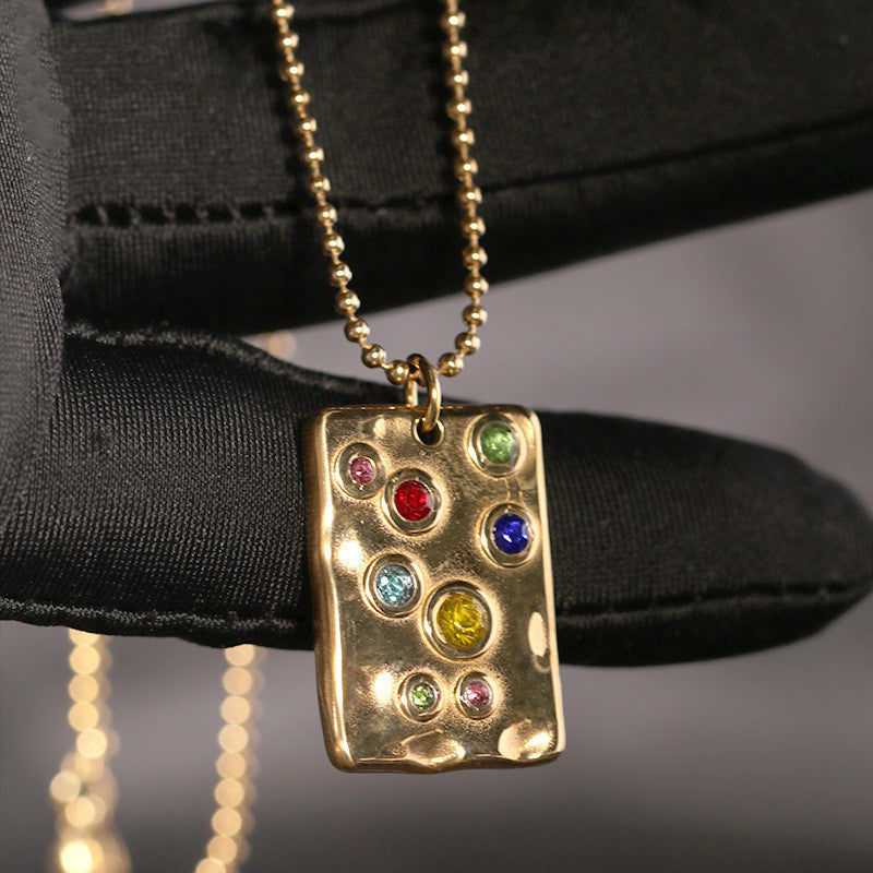AMBASADOR Geometric Pendant Lip-Chain Necklace