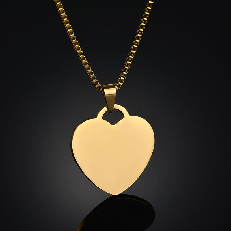 AMBASADOR Polished Heart Pendant Necklace