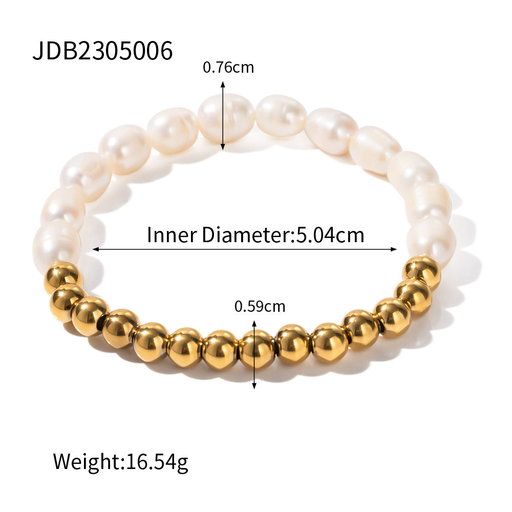 Round-bead pearl-detail bracelet