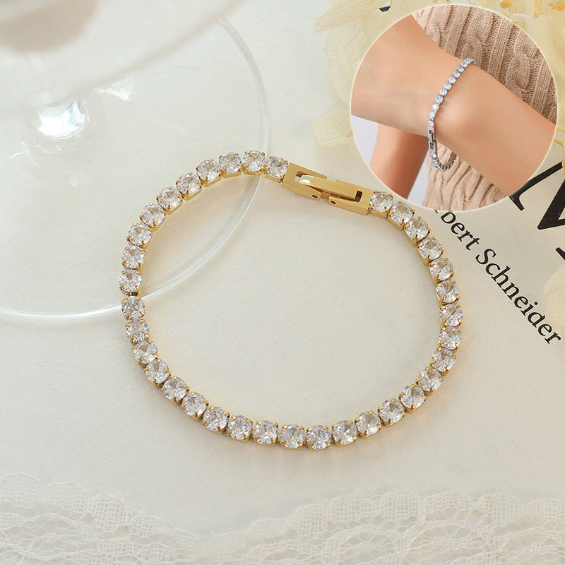 Zircon-detail tennis bracelet