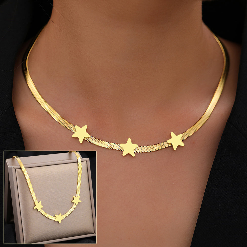 AMBASADOR Star Snake-Chain Choker Necklace