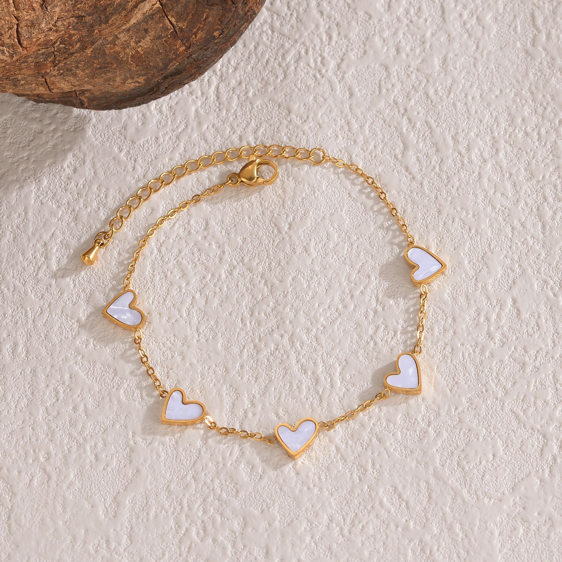 Enamel-style heart bracelet