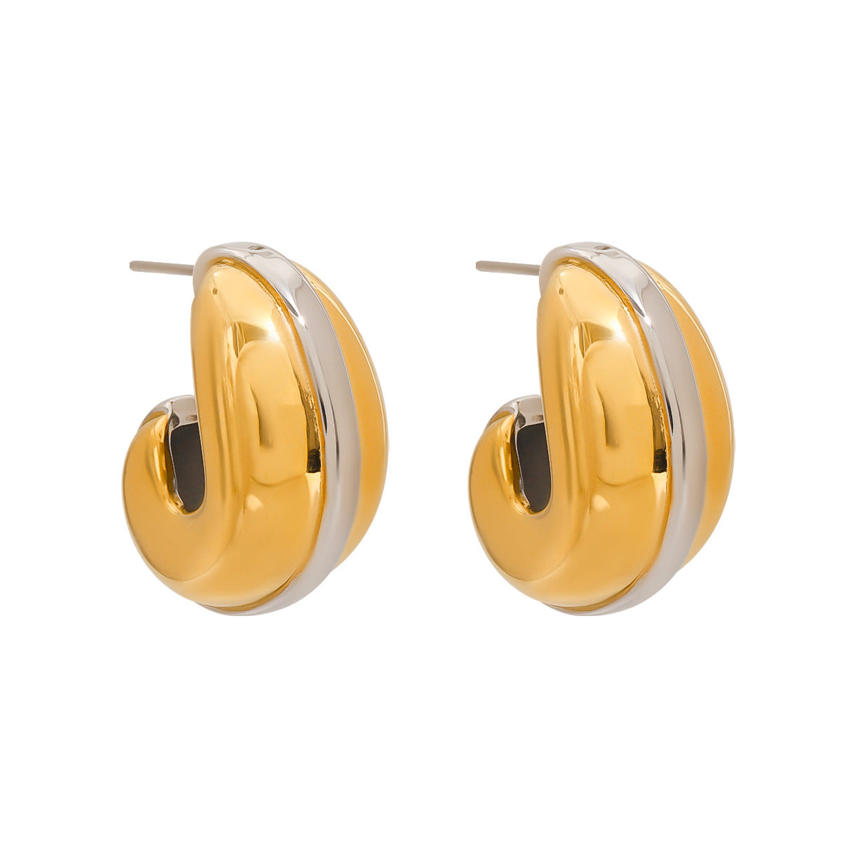 Two-tone rounded earrings product view