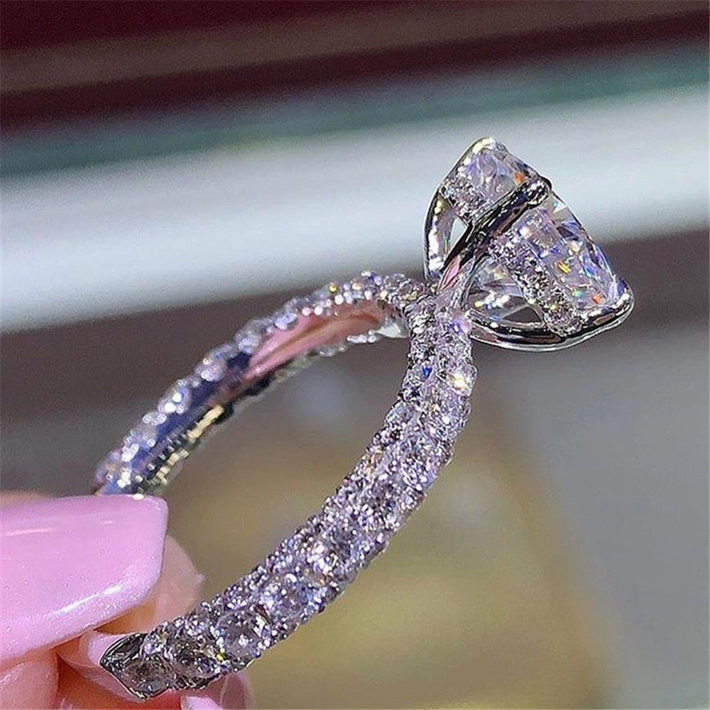 AMBASADOR Silver-tone clear-accent pavé-style ring