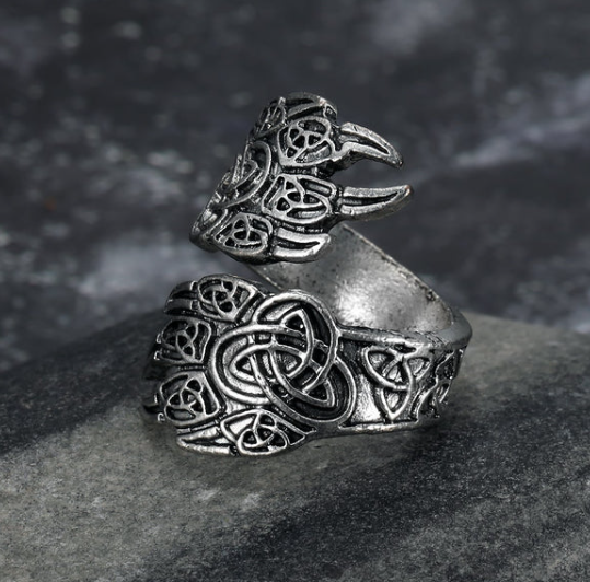 AMBASADOR Silver-Tone Celtic Bear Paw Open Ring