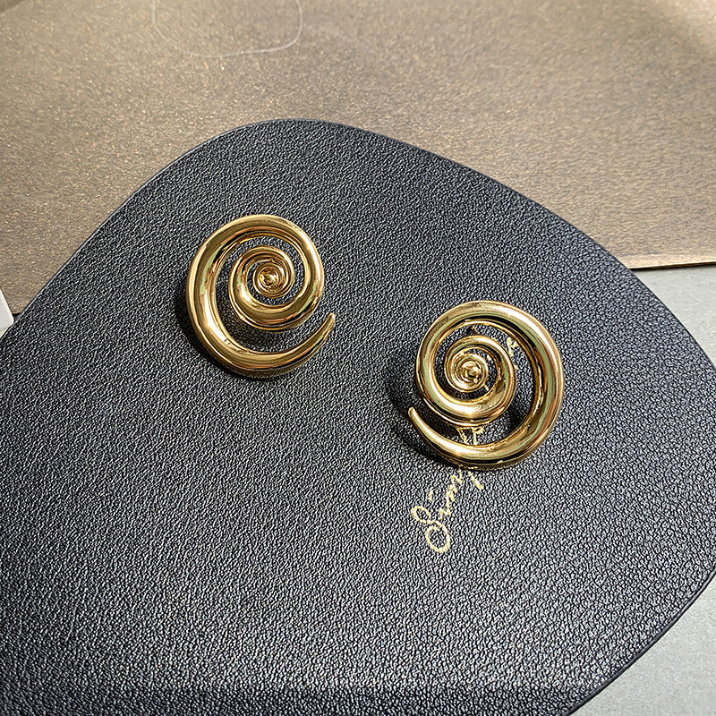 AMBASADOR Gold-Tone Spiral Stud Earrings