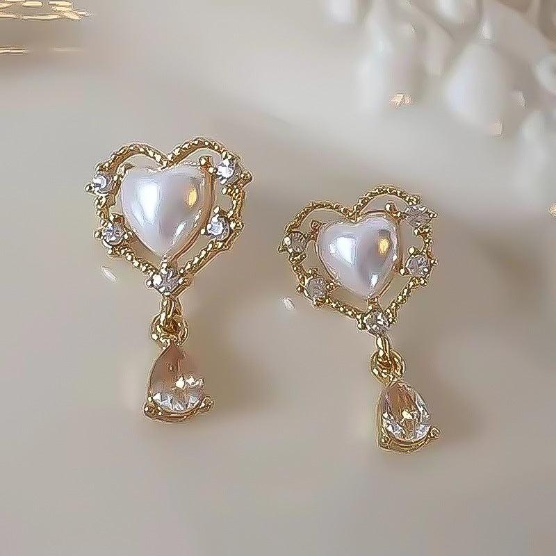 AMBASADOR Pearl-Style Heart Drop Earrings