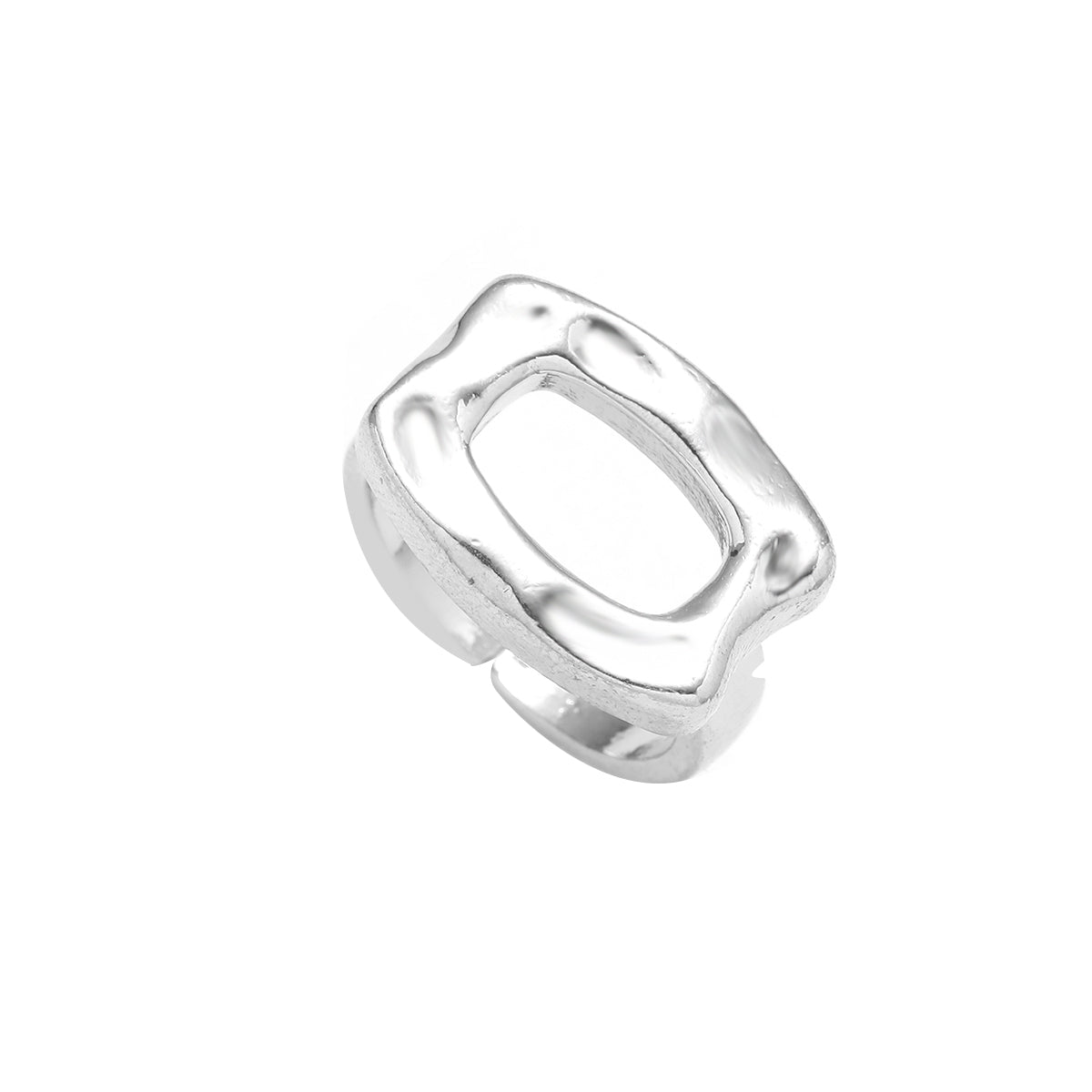 AMBASADOR Silver-tone irregular hollow-frame ring