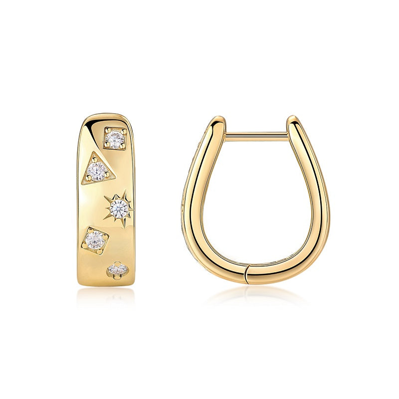 AMBASADOR Golden Celestial Accent Hoop Earrings
