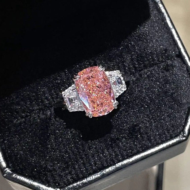 AMBASADOR Pink Cushion-Cut Statement Ring