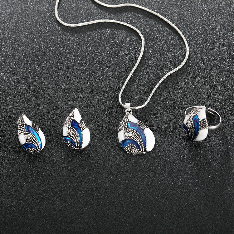 AMBASADOR Blue Teardrop Jewelry Set