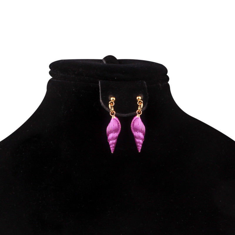 AMBASADOR Pink Spiral Shell Drop Earrings