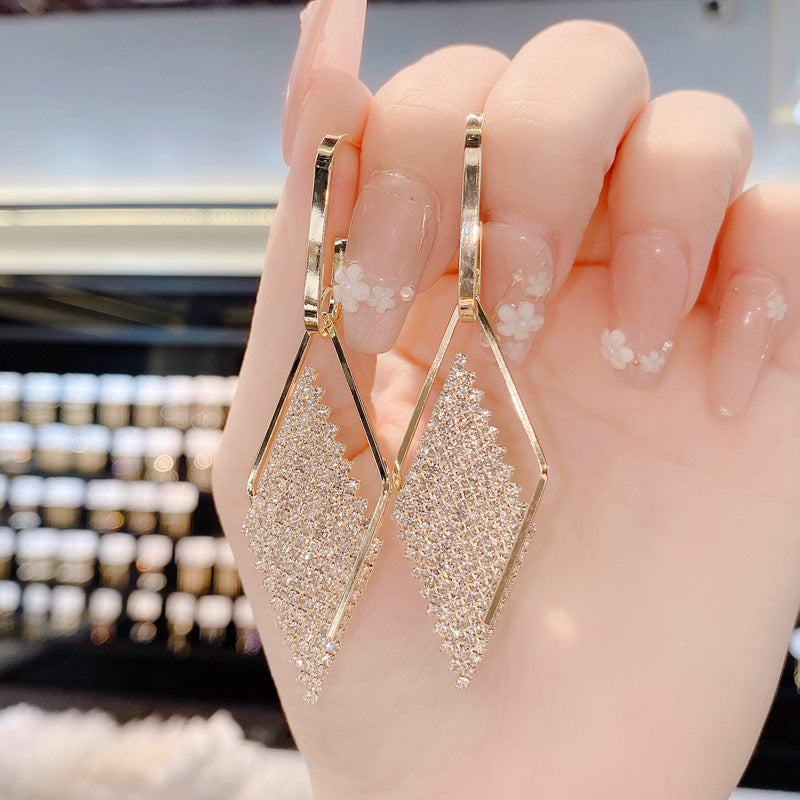AMBASADOR Clear Accent Rhombus Drop Earrings