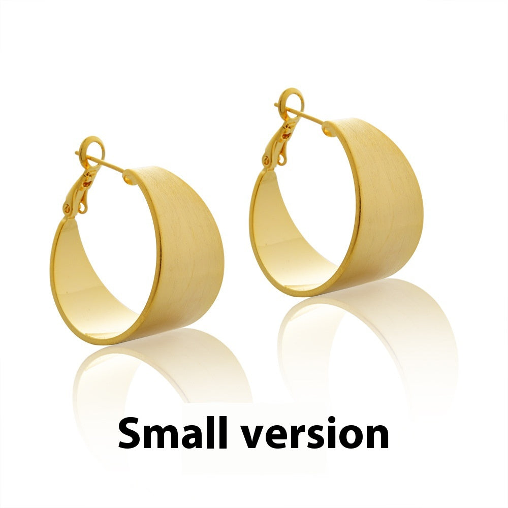 AMBASADOR Gold-Tone Brushed Hoop Earrings